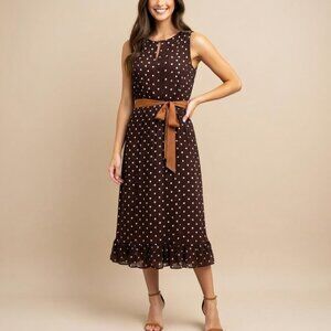 Sandra Darren Brown Polka Dot Dress